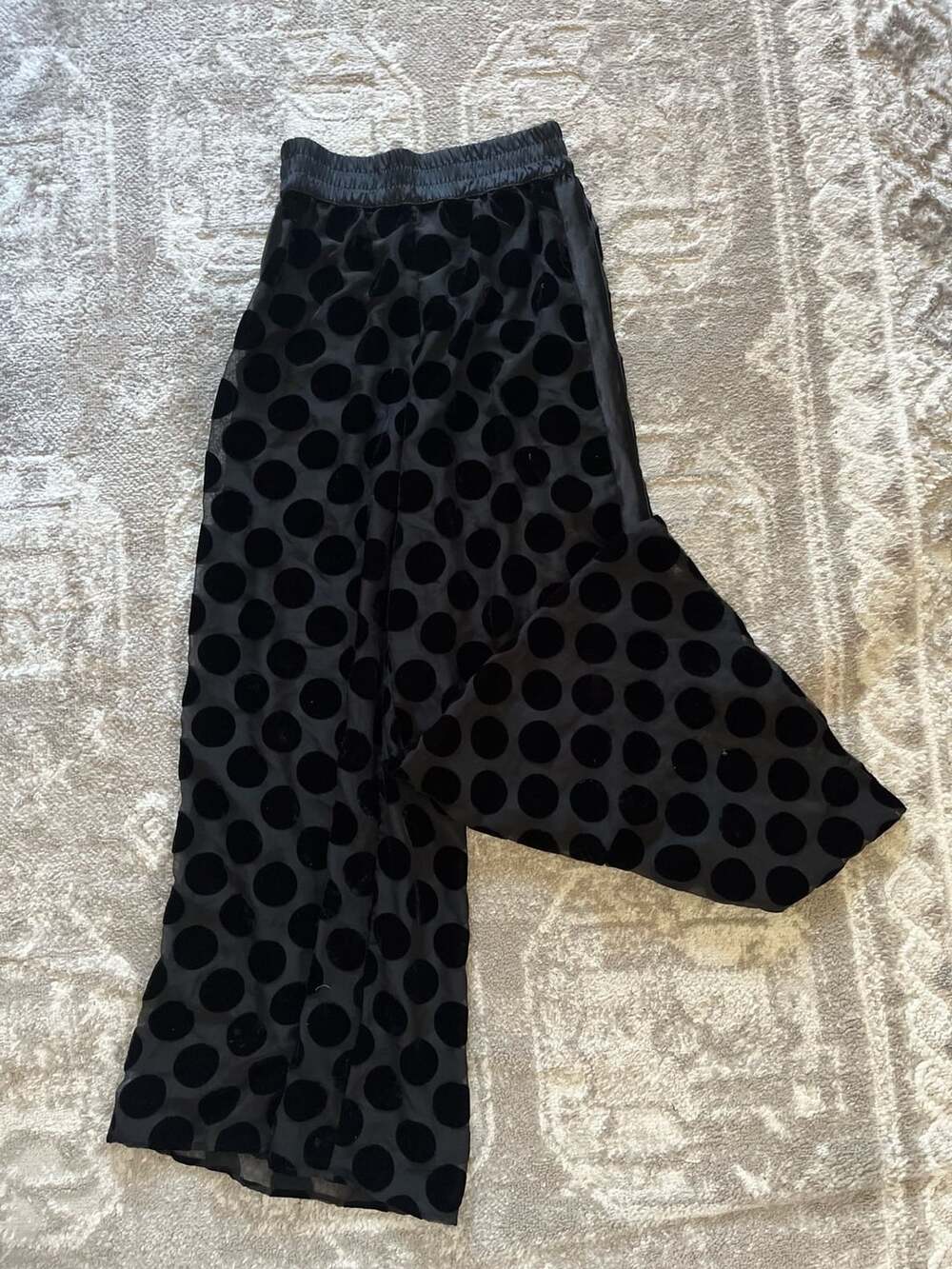 Victoria's Secret Polka Dot Mesh Pants Size XS Black